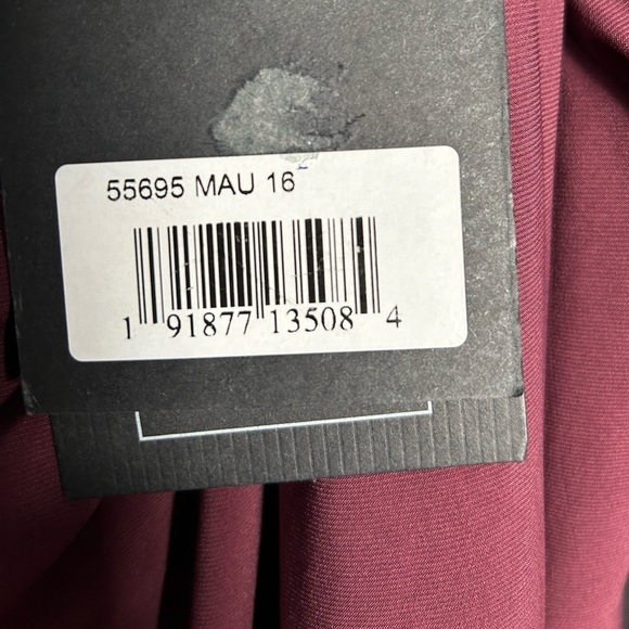 MAC DUGGAL 55695 NWT Mauve Draped Bateau Long Sleeve Trumpet Gown - Picture 6 of 7